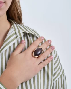 Bijou Brigitte Bague - Brown Oval Outlet