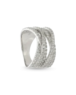 Bijou Brigitte Bague - Crossed Silver Hot
