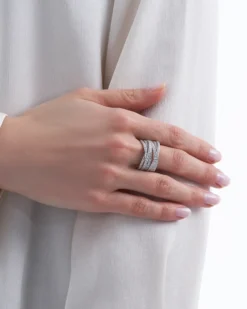 Bijou Brigitte Bague - Crossed Silver Hot