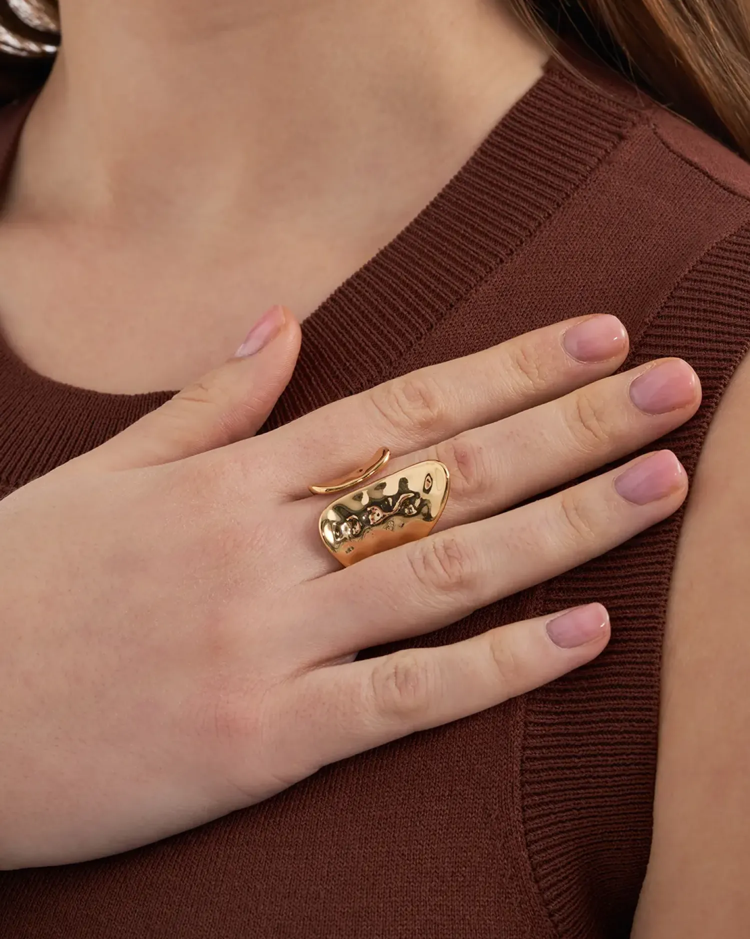 Bijou Brigitte Bague - Hammered Asymmetry Hot