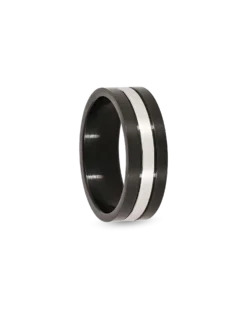 Bijou Brigitte Bague pour homme - Shiny Black Outlet