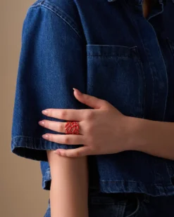Bijou Brigitte Bague - Red Coral Hot