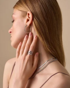 Bijou Brigitte Bague - Silver Coral Sale