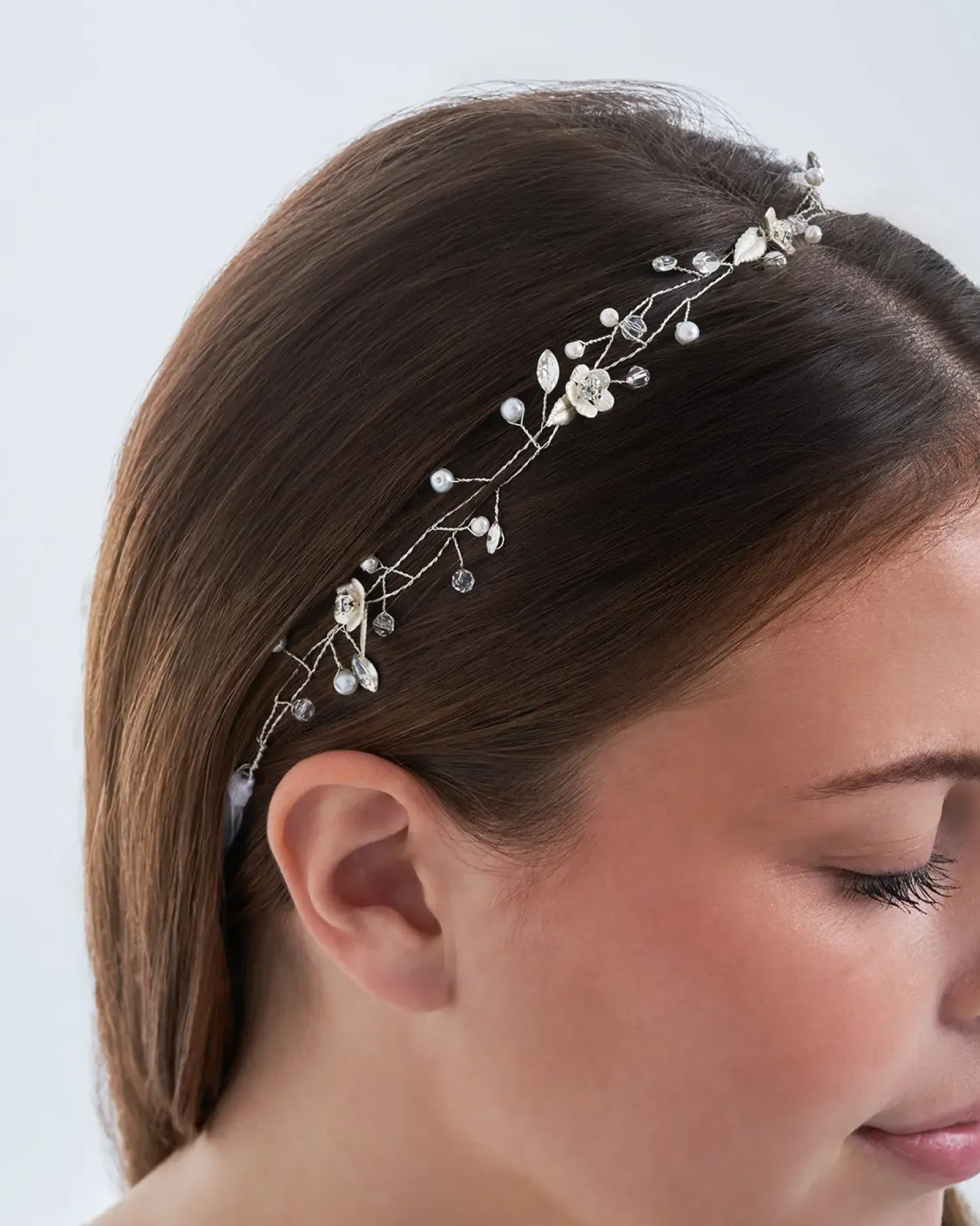 Bijou Brigitte Bandeau - Silver Flowers Online