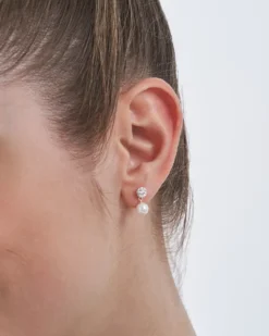 Bijou Brigitte Boucles d'oreilles argentées - Pearls