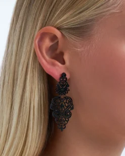 Bijou Brigitte Boucles d'oreilles - Black Heart Discount