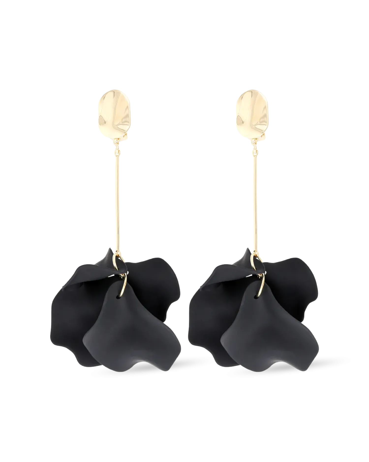 Bijou Brigitte Boucles d'oreilles clips - Black Leaves Hot