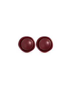 Bijou Brigitte Boucles d'oreilles clips - Burgundy Circle Sale