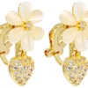 Bijou Brigitte Boucles d'oreilles clips - Flower Charm New