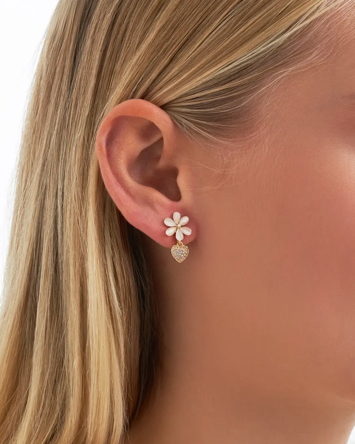 Bijou Brigitte Boucles d'oreilles clips - Flower Charm New