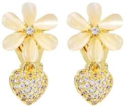 Bijou Brigitte Boucles d'oreilles clips - Flower Charm New