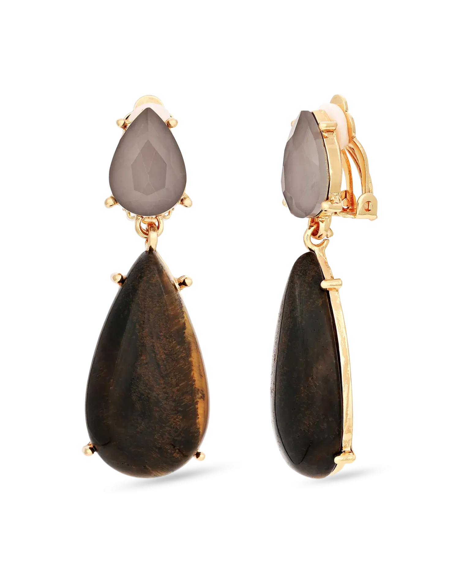 Bijou Brigitte Boucles d'oreilles clips - Gem Teardrops Hot