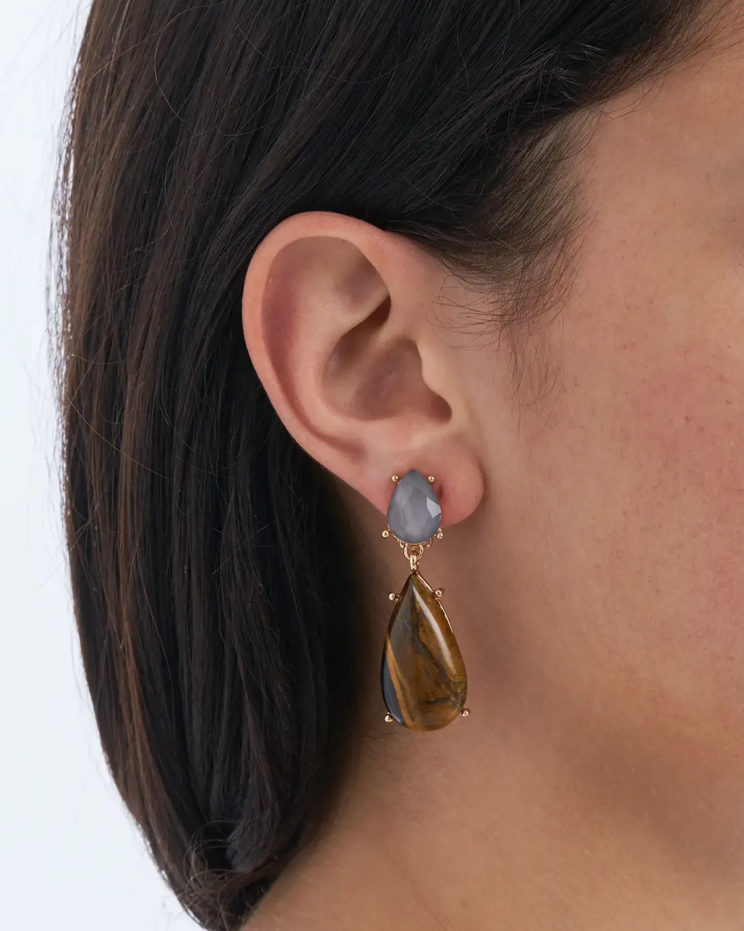 Bijou Brigitte Boucles d'oreilles clips - Gem Teardrops Hot