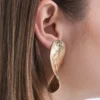 Bijou Brigitte Boucles d'oreilles clips - Golden Leaf