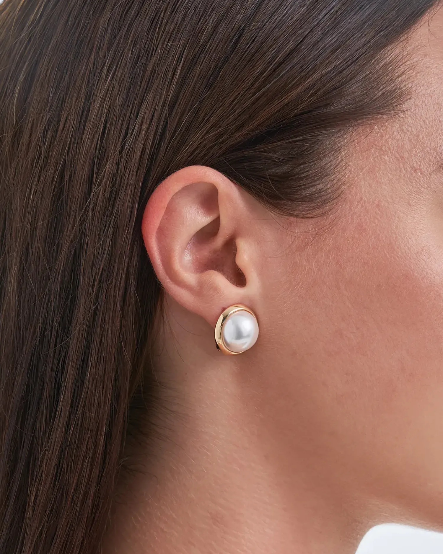 Bijou Brigitte Boucles d'oreilles clips - Golden Pearl Duo Clearance