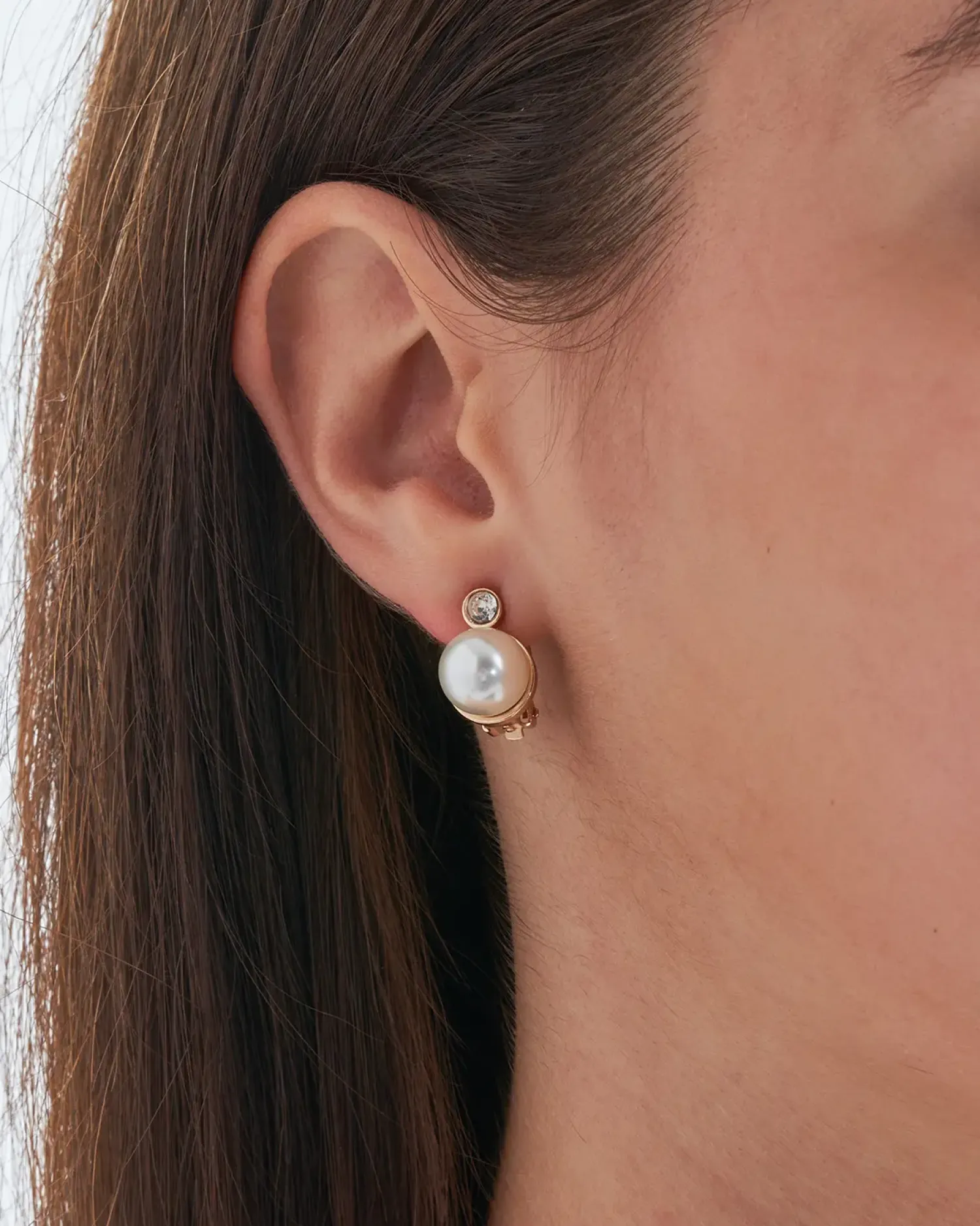 Bijou Brigitte Boucles d'oreilles clips - Golden Pearl