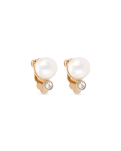 Bijou Brigitte Boucles d'oreilles clips - Golden Pearl