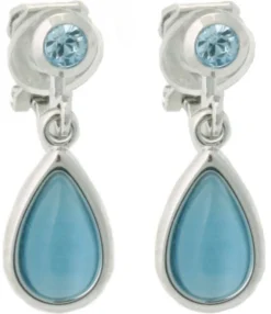 Bijou Brigitte Boucles d'oreilles clips - Œil de chat bleu Sale