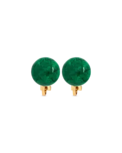 Bijou Brigitte Boucles d'oreilles clips - Moss Agate