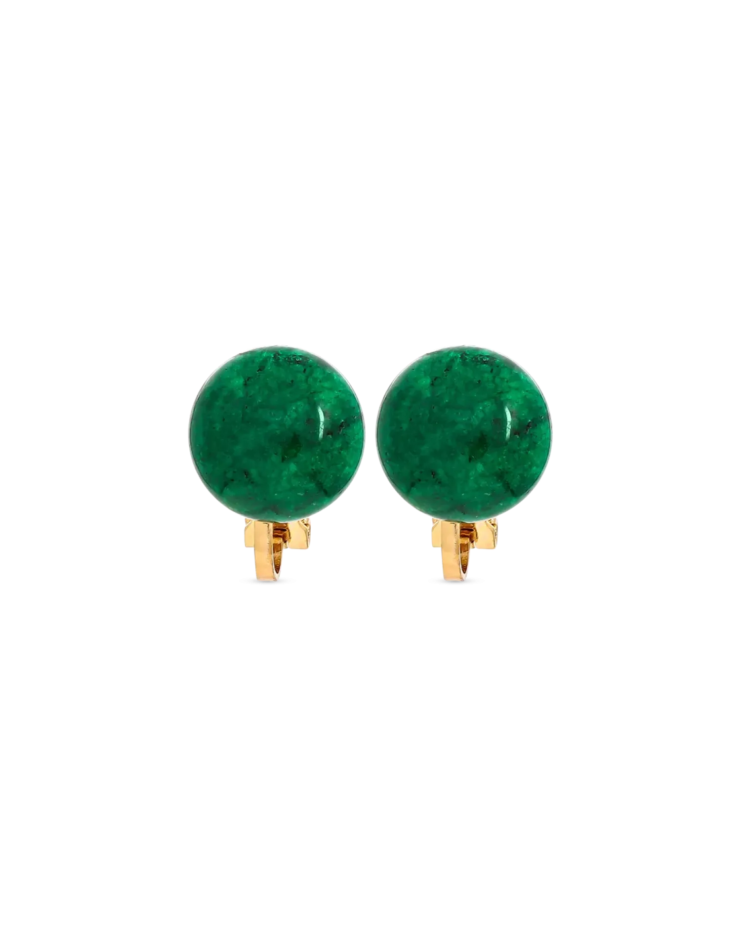 Bijou Brigitte Boucles d'oreilles clips - Moss Agate