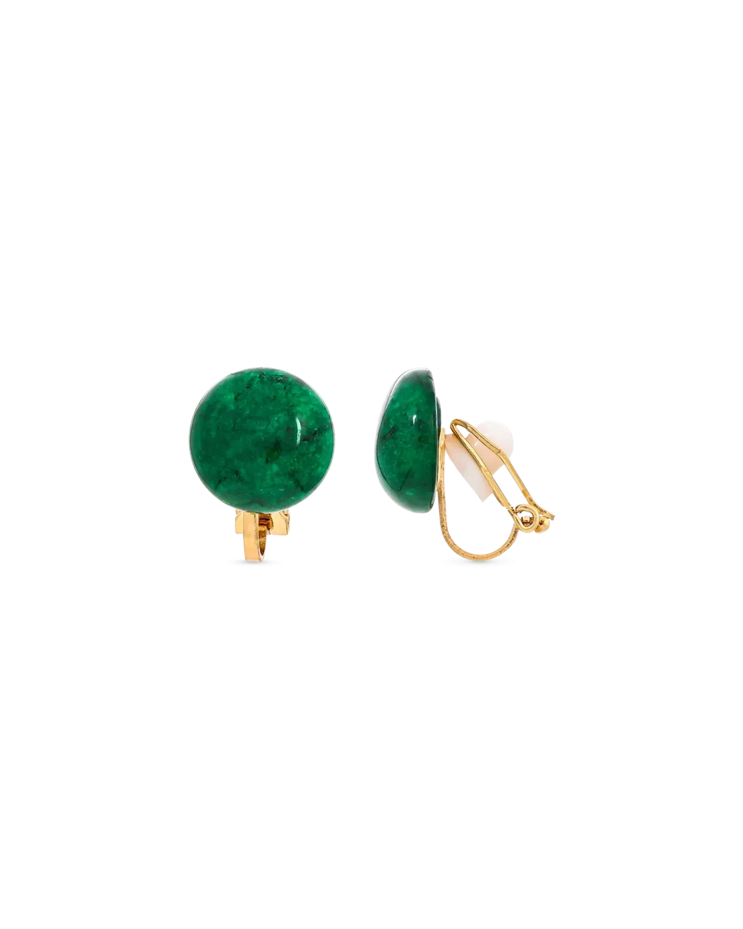 Bijou Brigitte Boucles d'oreilles clips - Moss Agate