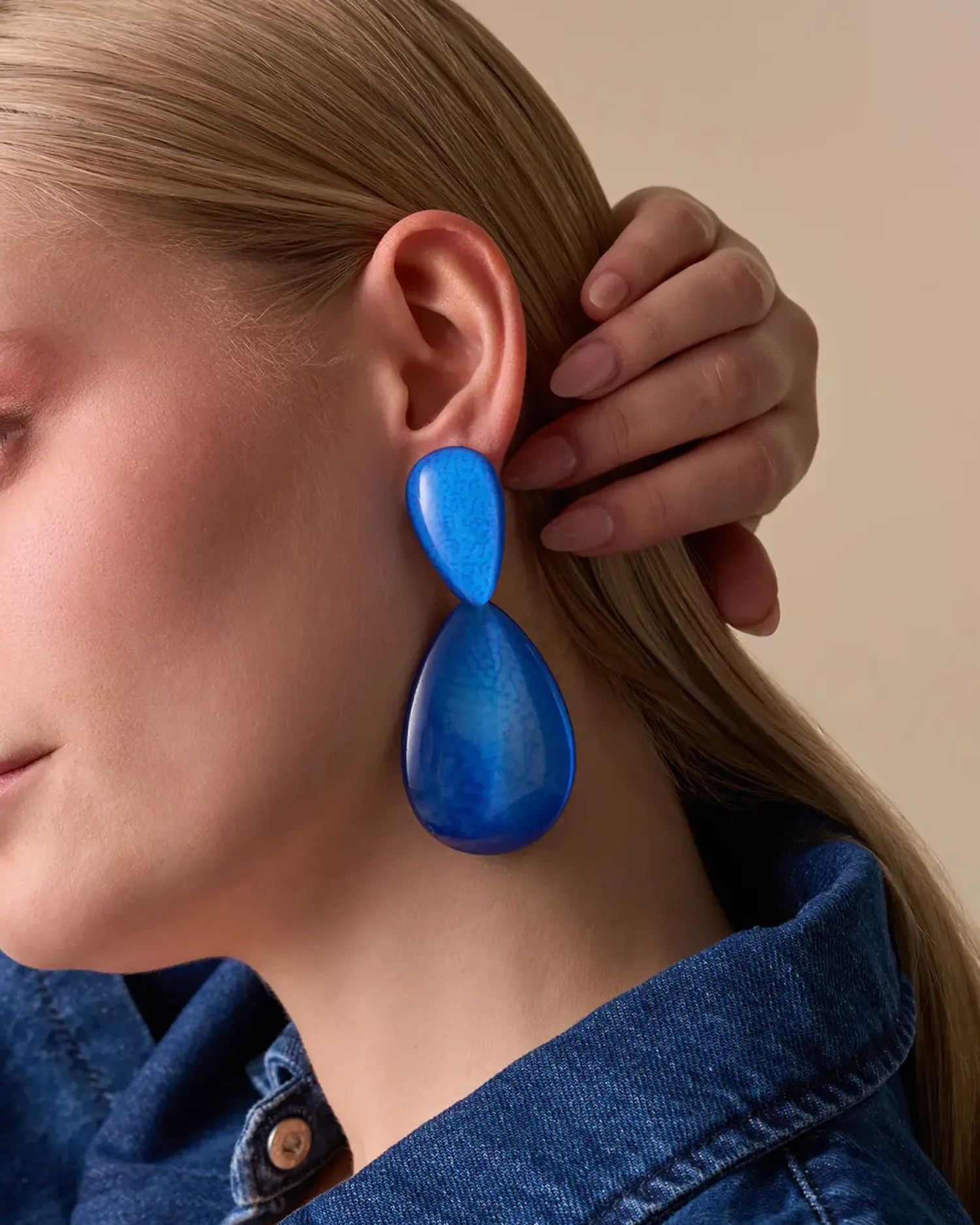 Bijou Brigitte Boucles d'oreilles clips - Ocean Crackle