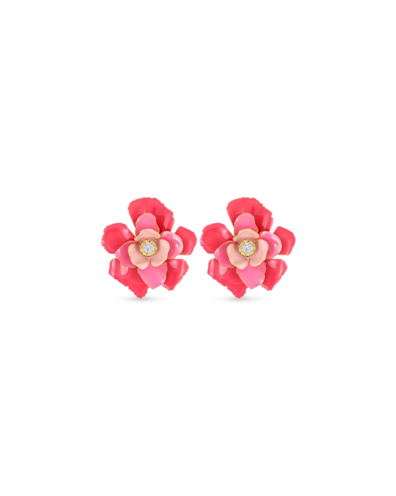Bijou Brigitte Boucles d'oreilles clips - Pink Flower New