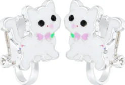 Bijou Brigitte Boucles d'oreilles clips pour enfant - White Cutie Sale