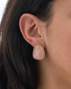 Bijou Brigitte Boucles d'oreilles clips - Rose Quartz Best
