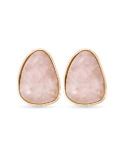 Bijou Brigitte Boucles d'oreilles clips - Rose Quartz Best