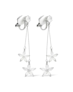 Bijou Brigitte Boucles d'oreilles clips - Silver Blossom Sale