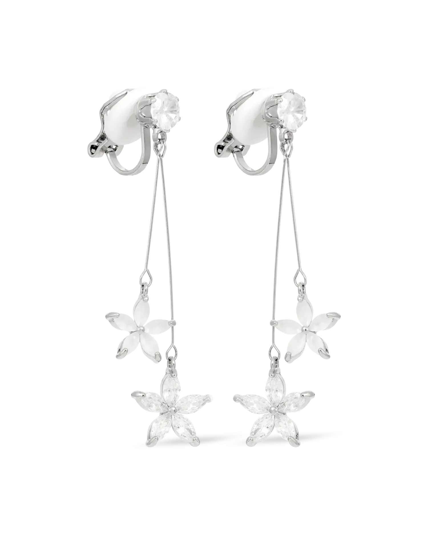 Bijou Brigitte Boucles d'oreilles clips - Silver Blossom Sale