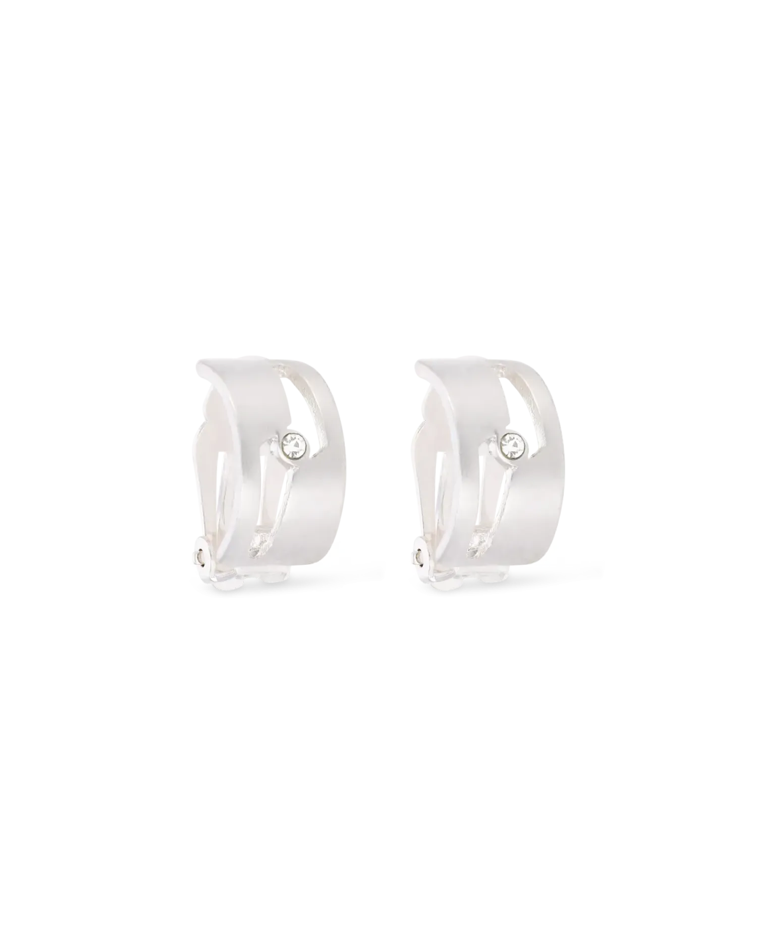 Bijou Brigitte Boucles d'oreilles clips - Silver Creole New