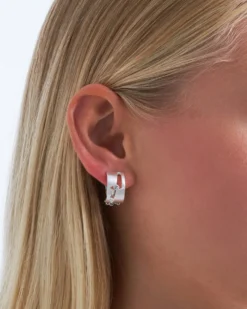 Bijou Brigitte Boucles d'oreilles clips - Silver Creole New