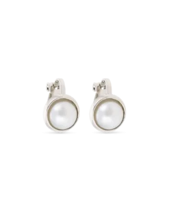 Bijou Brigitte Boucles d'oreilles clips - Silver Pearl Sale