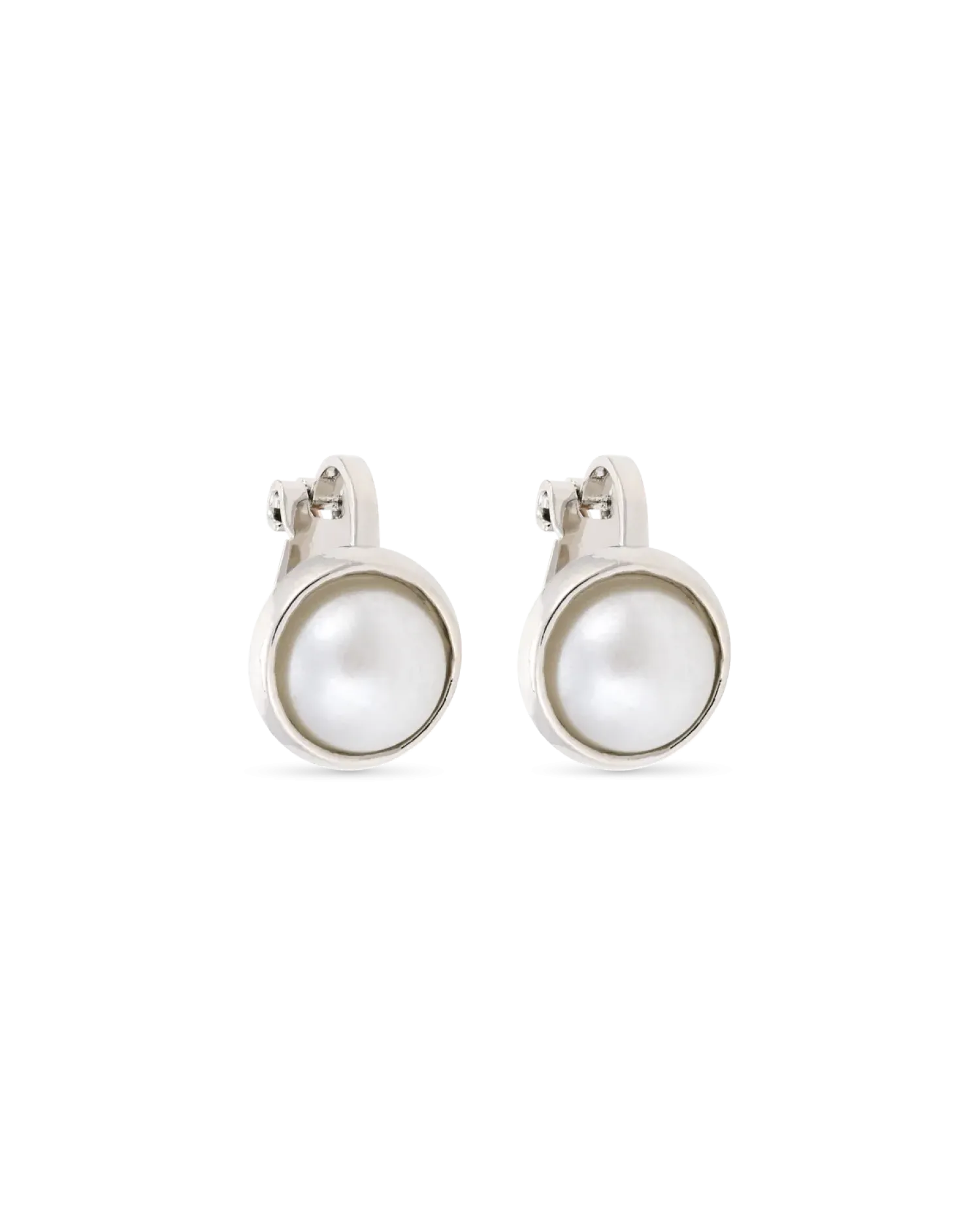 Bijou Brigitte Boucles d'oreilles clips - Silver Pearl Sale