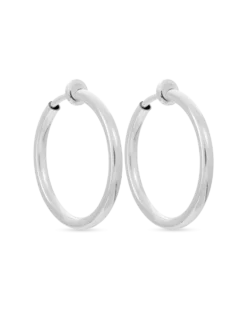 Bijou Brigitte Boucles d'oreilles clips - Silver Hoops Outlet