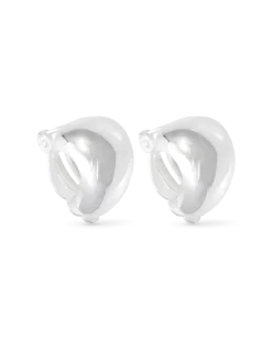 Bijou Brigitte Boucles d'oreilles clips - Smooth Silver Clearance