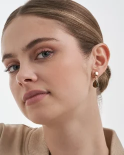 Bijou Brigitte Boucles d'oreilles clips - Tiger Eye Outlet