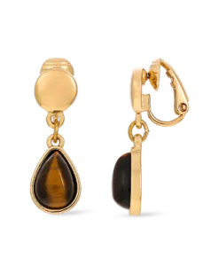 Bijou Brigitte Boucles d'oreilles clips - Tiger Eye Outlet