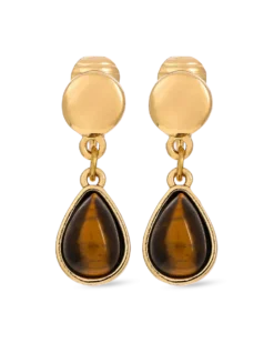 Bijou Brigitte Boucles d'oreilles clips - Tiger Eye Outlet