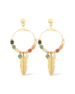 Bijou Brigitte Boucles d’oreilles - Gem Feather Clearance