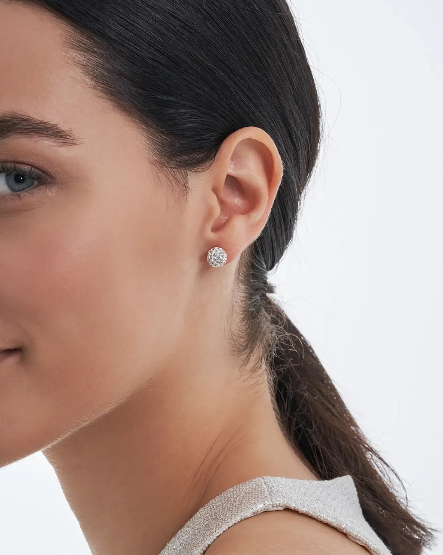Bijou Brigitte Boucles d'oreilles - Little Silver Ball Sale