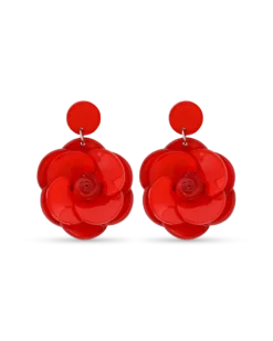 Bijou Brigitte Boucles d'oreilles - Red Flowers Hot