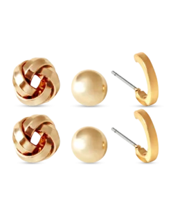 Bijou Brigitte Boucles d'oreilles - Set Gold x3 Best