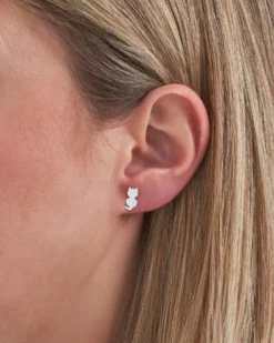 Bijou Brigitte Boucles d'oreilles - Silver Cat Sale
