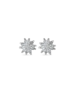 Bijou Brigitte Boucles d'oreilles - Silver Flower Clearance