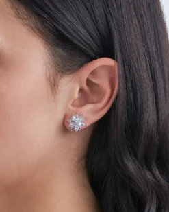 Bijou Brigitte Boucles d'oreilles - Silver Flower Clearance