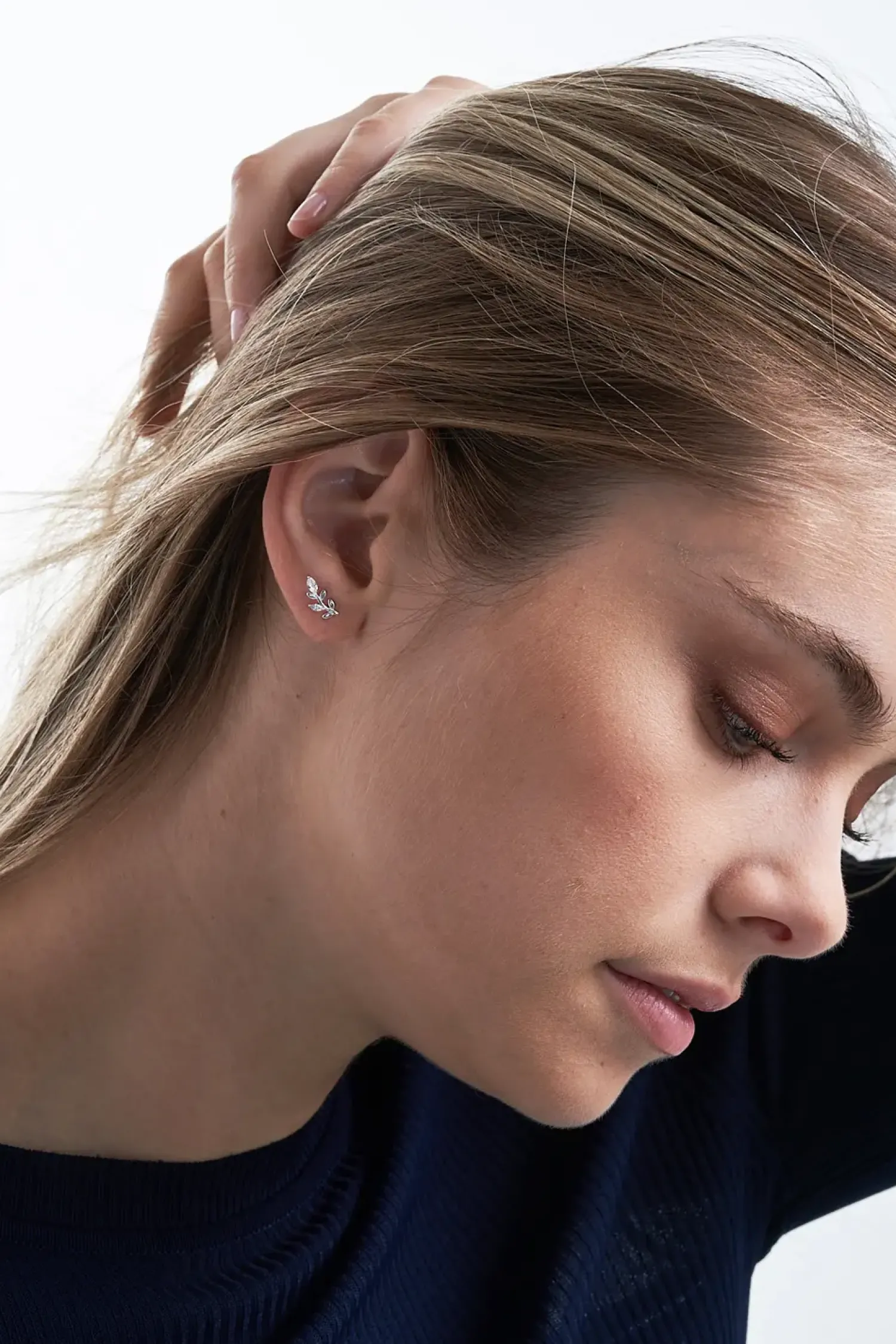 Bijou Brigitte Boucles d'oreilles - Silver Leaf Sale