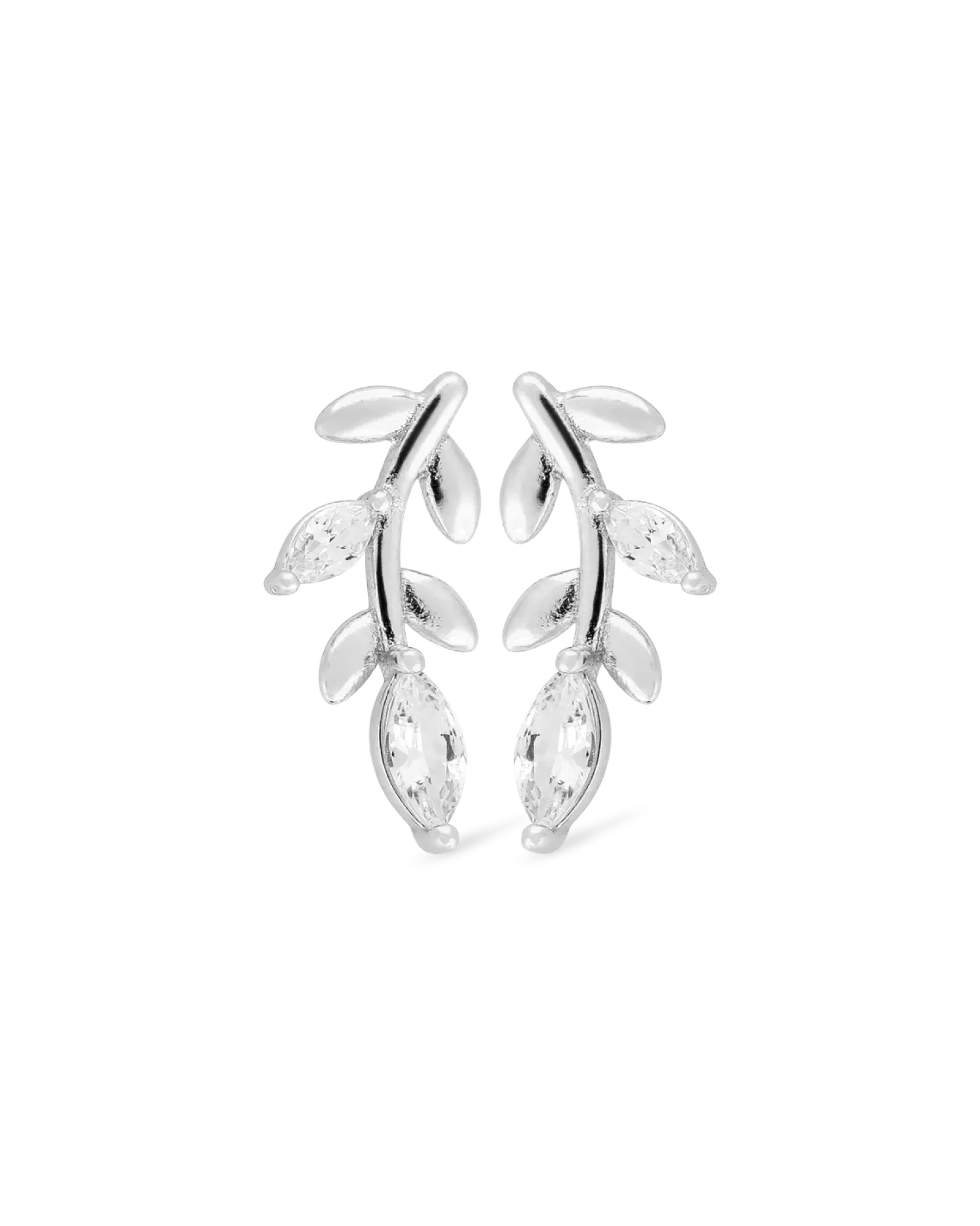 Bijou Brigitte Boucles d'oreilles - Silver Leaf Sale